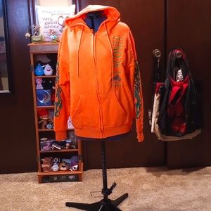 Neon orange Laconia motorcycle Hoodie